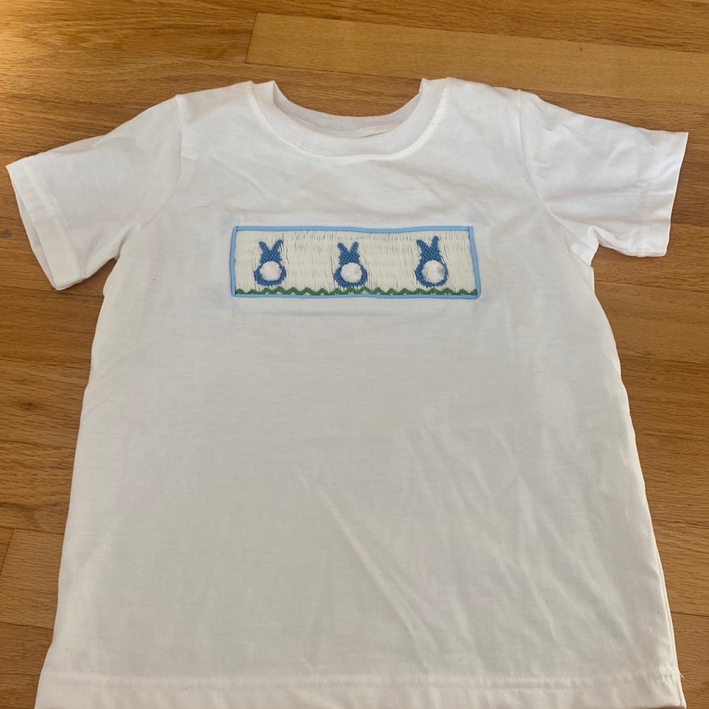 4T smocked bunny T-shirt